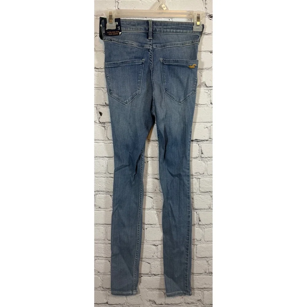 Hollister High-Rise Jeggings Skinny Jeans‎ Light Wash Denim Size 0S 24x26